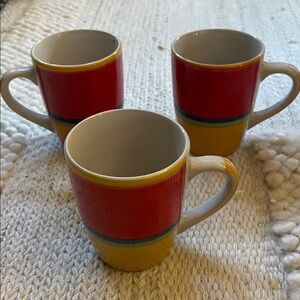 Royal Norfolk Red and Yellow Mug Trio